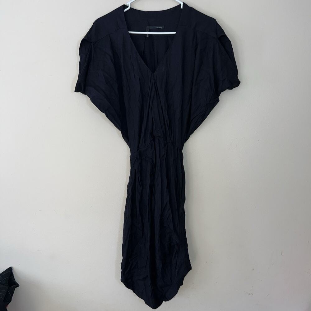 Obakki Women's V-Neck Short Sleeves Mini Dress Black Size 6